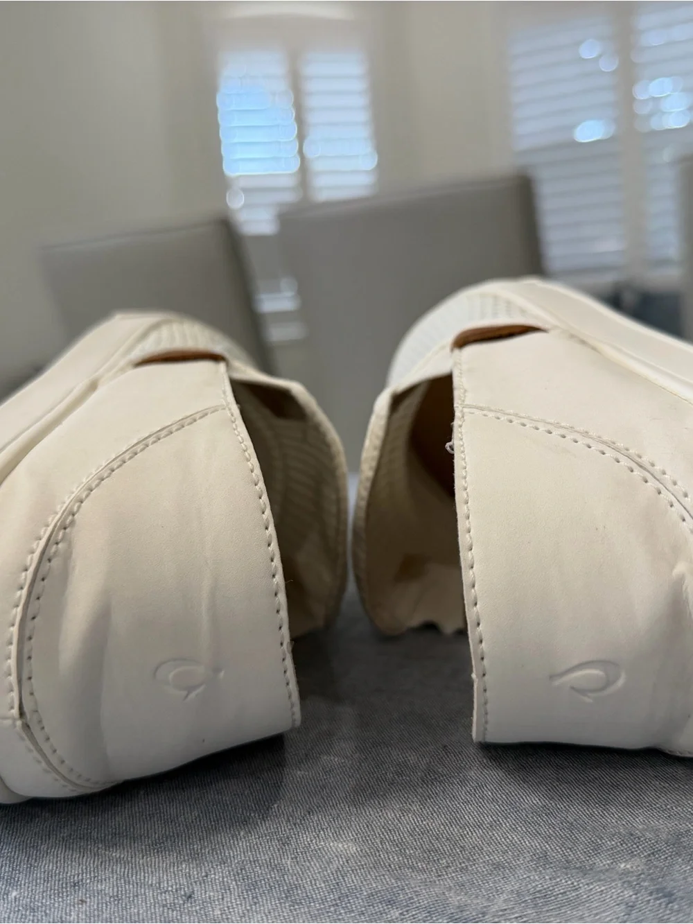 OluKai Women’s Breathable Mesh Slip-On Sneakers in Off-White W7.5